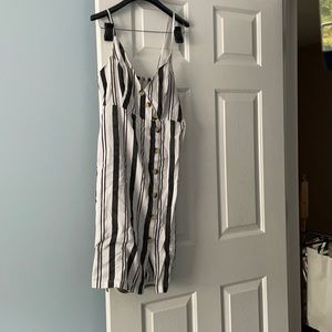 Black and white strip dress